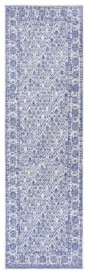 Loper binnen & buiten Curacao - blauw/crème - overzicht boven, thumbnail Loper binnen & buiten Curacao - blauw/crème - overzicht boven, thumbnail
