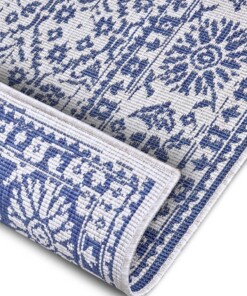 Binnen & buiten vloerkleed Curacao - blauw/crème - close up, thumbnail Binnen & buiten vloerkleed Curacao - blauw/crème - close up, thumbnail