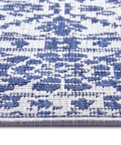 Binnen & buiten vloerkleed Curacao - blauw/crème - close up, thumbnail Binnen & buiten vloerkleed Curacao - blauw/crème - close up, thumbnail