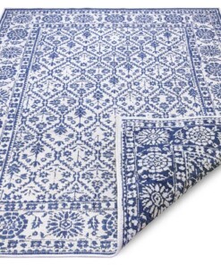 Binnen & buiten vloerkleed Curacao - blauw/crème - overzicht schuin, thumbnail Binnen & buiten vloerkleed Curacao - blauw/crème - overzicht schuin, thumbnail