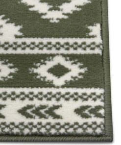 Moderne Loper ruiten Ethno - groen - close up, thumbnail Moderne Loper ruiten Ethno - groen - close up, thumbnail