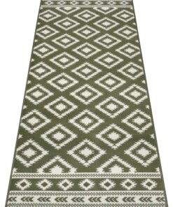 Moderne Loper ruiten Ethno - groen - overzicht schuin, thumbnail Moderne Loper ruiten Ethno - groen - overzicht schuin, thumbnail