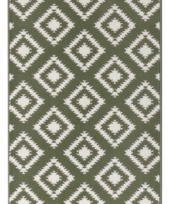 Moderne Loper ruiten Ethno - groen - overzicht boven, thumbnail Moderne Loper ruiten Ethno - groen - overzicht boven, thumbnail