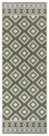 Moderne Loper ruiten Ethno - groen - overzicht boven, thumbnail Moderne Loper ruiten Ethno - groen - overzicht boven, thumbnail