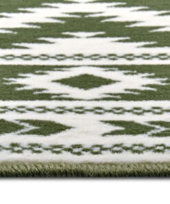 Modern vloerkleed ruiten Ethno - groen/crème - close up, thumbnail Modern vloerkleed ruiten Ethno - groen/crème - close up, thumbnail