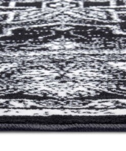 Design vintage tapijt Glorious - zwart/crème - close up, thumbnail