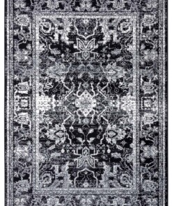 Design vintage tapijt Glorious - zwart/crème - overzicht boven