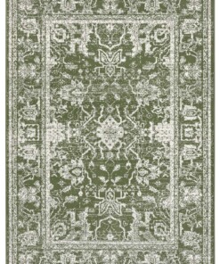 Design vintage tapijt Glorious - groen/crème - overzicht boven