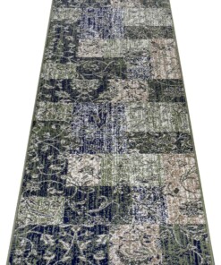 Patchwork loper Kirie - groen - overzicht schuin, thumbnail Patchwork loper Kirie - groen - overzicht schuin, thumbnail