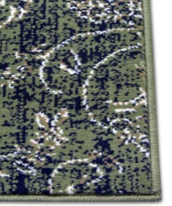 Patchwork vloerkleed Kirie - groen - close up, thumbnail