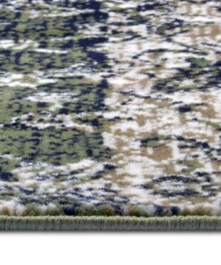 Patchwork vloerkleed Kirie - groen - close up, thumbnail