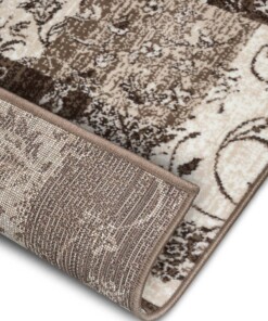 Patchwork loper Kirie - taupe - close up, thumbnail