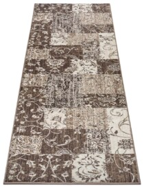 Patchwork loper Kirie - taupe - overzicht schuin, thumbnail Patchwork loper Kirie - taupe - overzicht schuin, thumbnail