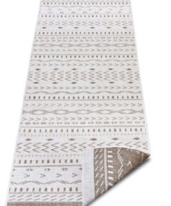 Loper binnen & buiten Kuba - lichtbruin/crème - overzicht schuin, thumbnail Loper binnen & buiten Kuba - lichtbruin/crème - overzicht schuin, thumbnail