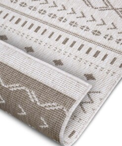 Binnen & buiten vloerkleed Kuba - lichtbruin/crème - close up, thumbnail