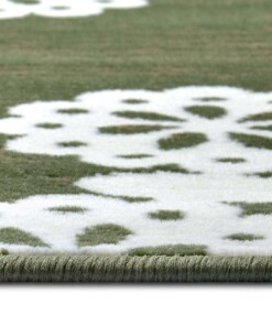 Modern vloerkleed Lace - groen/crème - close up, thumbnail