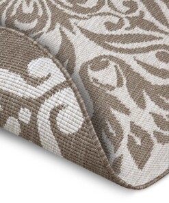 Rond binnen & buiten vloerkleed Madrid - lichtbruin/crème - close up, thumbnail Rond binnen & buiten vloerkleed Madrid - lichtbruin/crème - close up, thumbnail