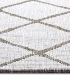 Binnen & buiten vloerkleed ruiten Malaga - lichtbruin/crème - close up, thumbnail Binnen & buiten vloerkleed ruiten Malaga - lichtbruin/crème - close up, thumbnail