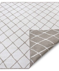 Binnen & buiten vloerkleed ruiten Malaga - lichtbruin/crème - overzicht schuin, thumbnail Binnen & buiten vloerkleed ruiten Malaga - lichtbruin/crème - overzicht schuin, thumbnail