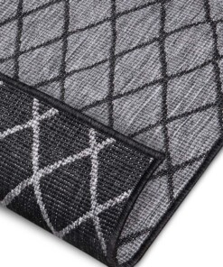 Loper binnen & buiten ruiten Malaga - zilver/zwart - close up, thumbnail Loper binnen & buiten ruiten Malaga - zilver/zwart - close up, thumbnail