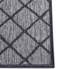 Loper binnen & buiten ruiten Malaga - zilver/zwart - close up, thumbnail Loper binnen & buiten ruiten Malaga - zilver/zwart - close up, thumbnail