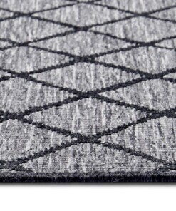 Loper binnen & buiten ruiten Malaga - zilver/zwart - close up, thumbnail Loper binnen & buiten ruiten Malaga - zilver/zwart - close up, thumbnail