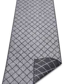 Loper binnen & buiten ruiten Malaga - zilver/zwart - overzicht schuin, thumbnail Loper binnen & buiten ruiten Malaga - zilver/zwart - overzicht schuin, thumbnail