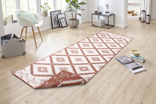 Loper binnen & buiten ruiten Malibu - terracotta/crème - sfeer