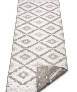 Loper binnen & buiten ruiten Malibu - lichtbruin/crème - overzicht schuin, thumbnail Loper binnen & buiten ruiten Malibu - lichtbruin/crème - overzicht schuin, thumbnail