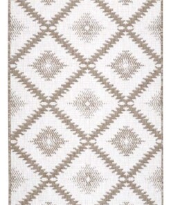 Loper binnen & buiten ruiten Malibu - lichtbruin/crème - overzicht boven, thumbnail Loper binnen & buiten ruiten Malibu - lichtbruin/crème - overzicht boven, thumbnail