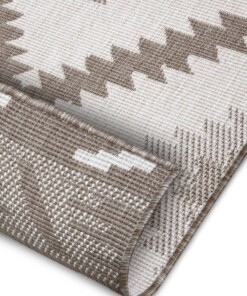 Binnen & buiten vloerkleed ruiten Malibu - lichtbruin/crème - close up, thumbnail Binnen & buiten vloerkleed ruiten Malibu - lichtbruin/crème - close up, thumbnail