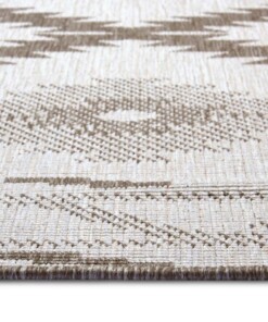 Binnen & buiten vloerkleed ruiten Malibu - lichtbruin/crème - close up, thumbnail Binnen & buiten vloerkleed ruiten Malibu - lichtbruin/crème - close up, thumbnail