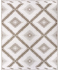 Binnen & buiten vloerkleed ruiten Malibu - lichtbruin/crème - overzicht boven, thumbnail Binnen & buiten vloerkleed ruiten Malibu - lichtbruin/crème - overzicht boven, thumbnail