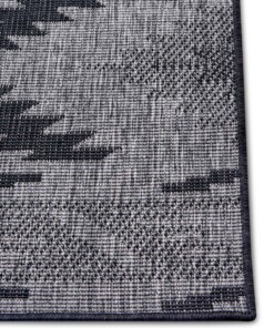 Binnen & buiten vloerkleed ruiten Malibu - zilver/zwart - close up, thumbnail Binnen & buiten vloerkleed ruiten Malibu - zilver/zwart - close up, thumbnail