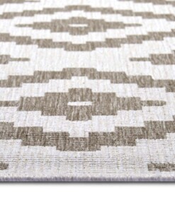 Loper binnen & buiten ruiten Malta - lichtbruin/crème - close up, thumbnail