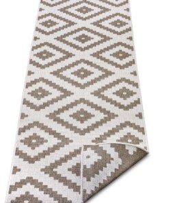 Loper binnen & buiten ruiten Malta - lichtbruin/crème - overzicht schuin, thumbnail