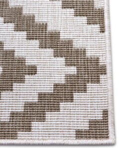 Binnen & buiten vloerkleed ruiten Malta - lichtbruin/crème - close up, thumbnail