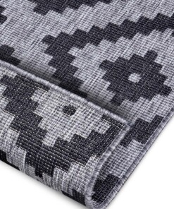 Loper binnen & buiten ruiten Malta - zilver/zwart - close up, thumbnail