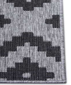 Loper binnen & buiten ruiten Malta - zilver/zwart - close up, thumbnail