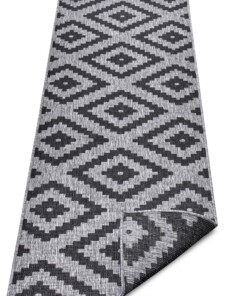 Loper binnen & buiten ruiten Malta - zilver/zwart - overzicht schuin, thumbnail