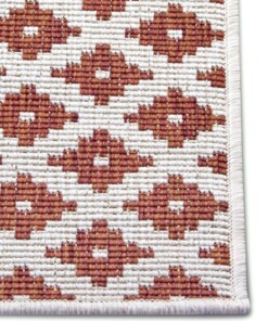 Loper binnen & buiten ruiten Nizza - terracotta/crème - close up, thumbnail