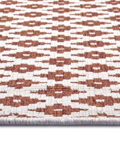 Loper binnen & buiten ruiten Nizza - terracotta/crème - close up, thumbnail