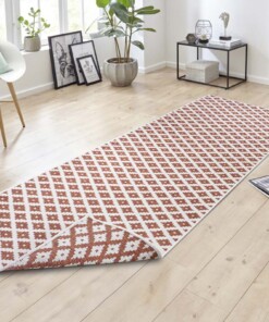Loper binnen & buiten ruiten Nizza - terracotta/crème - sfeer
