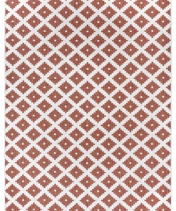 Binnen & buiten vloerkleed ruiten Nizza - terracotta/crème - overzicht boven, thumbnail Binnen & buiten vloerkleed ruiten Nizza - terracotta/crème - overzicht boven, thumbnail