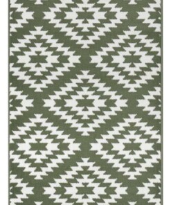 Design loper ruiten Nordic - groen - overzicht boven, thumbnail