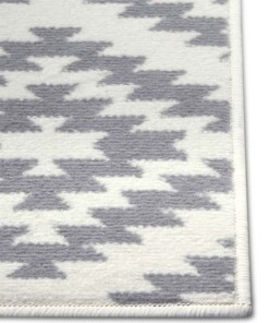 Design loper ruiten Nordic - crème/lichtgrijs - close up, thumbnail