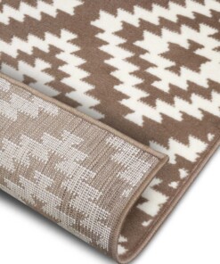 Design loper ruiten Nordic - taupe - close up, thumbnail