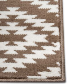 Design loper ruiten Nordic - taupe - close up, thumbnail
