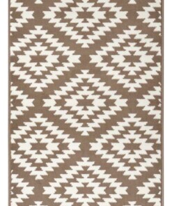 Design loper ruiten Nordic - taupe - overzicht boven, thumbnail