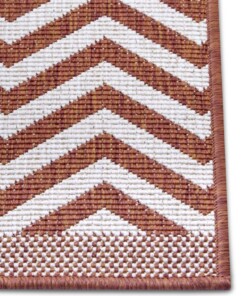 Loper binnen & buiten zigzag Palma - terracotta/crème - close up, thumbnail